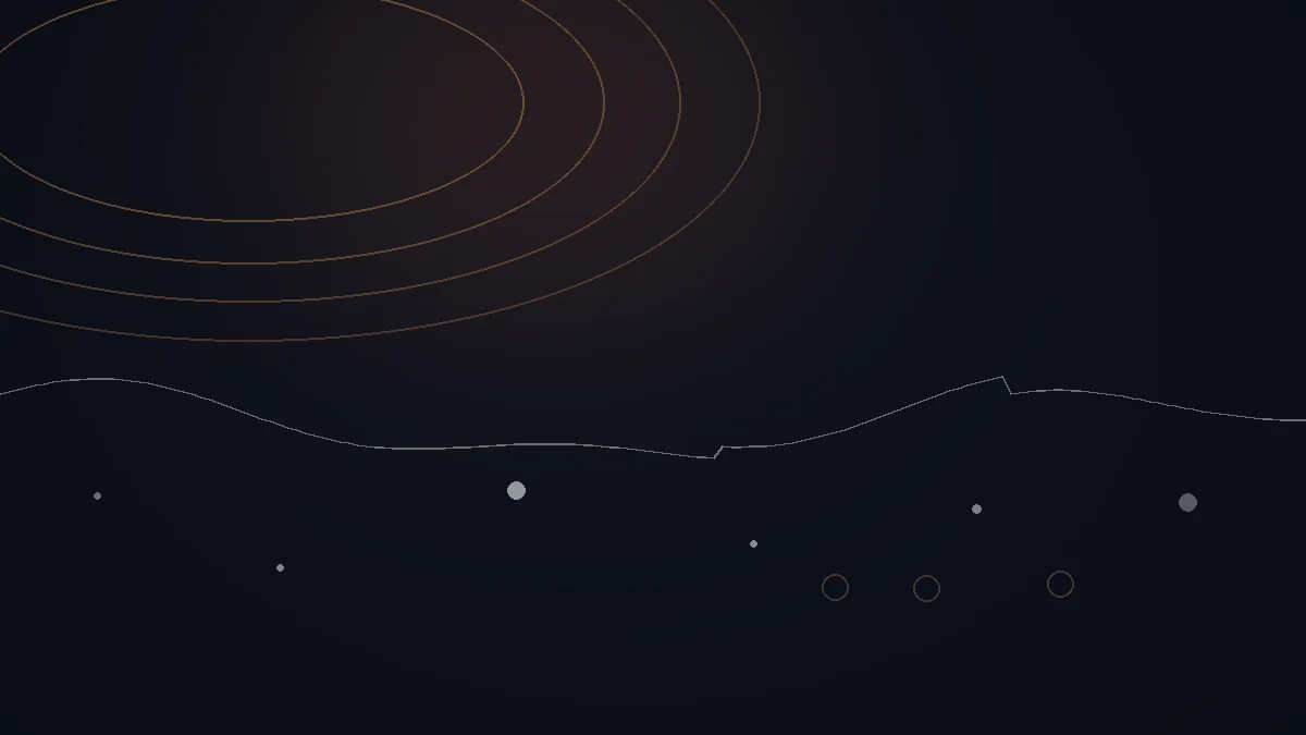 SoundCampaign avis — illustration abstraite : arcs cuivrés, réseau de points et trajectoire de diffusion.