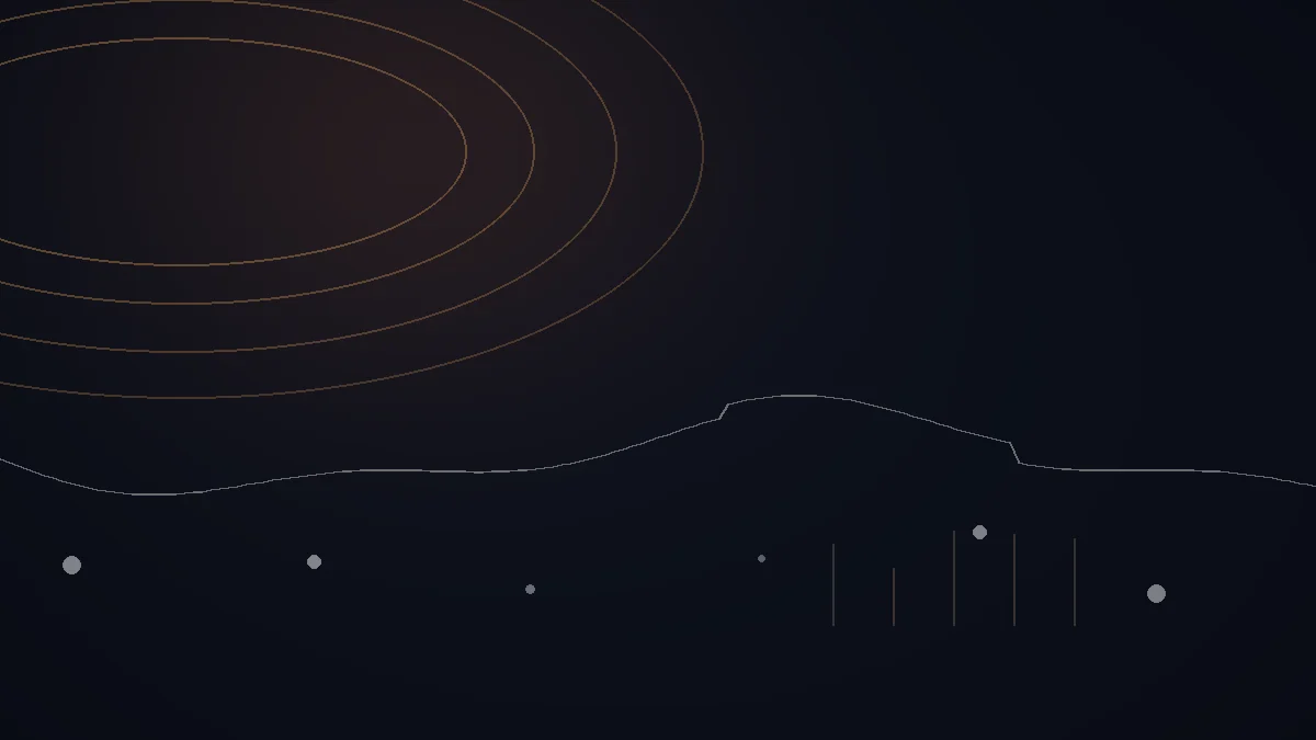 UnitedMasters avis — illustration abstraite : arcs cuivrés, trajectoire de diffusion et repères reliés.