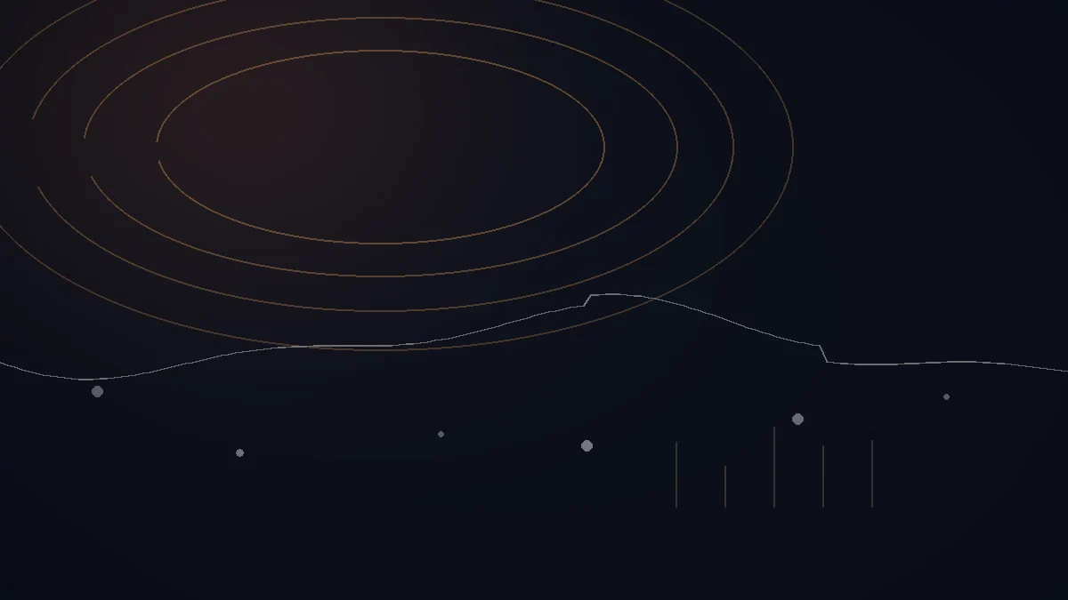 SoundCloud for Artists avis — illustration abstraite : arcs cuivrés, trajectoire de diffusion et repères reliés.