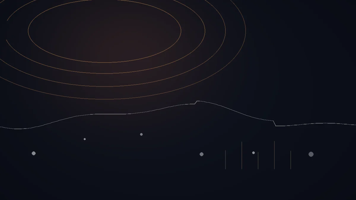 BandLab Distribution avis — illustration abstraite : arcs cuivrés, trajectoire de diffusion et repères reliés.
