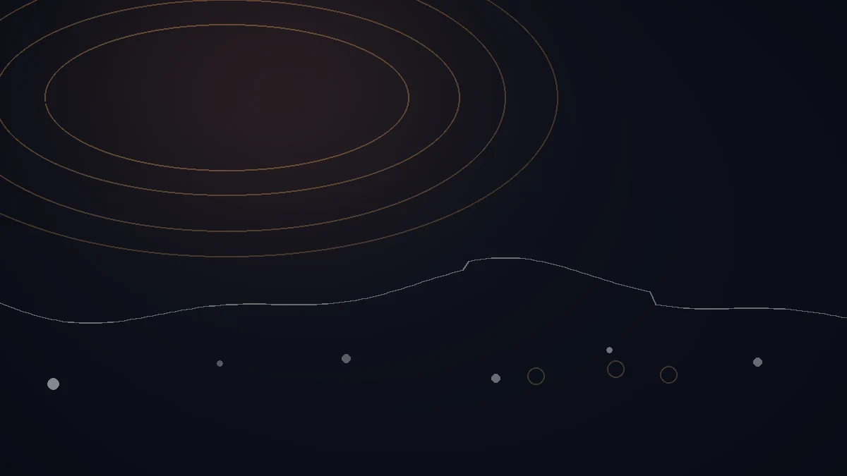 Linkfire avis — illustration abstraite : arcs cuivrés, parcours entre points de contact.