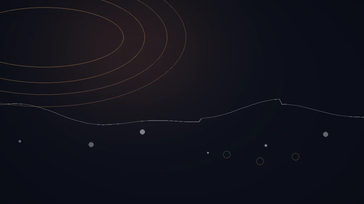 Laylo avis — illustration abstraite : arcs cuivrés, parcours entre points de contact.