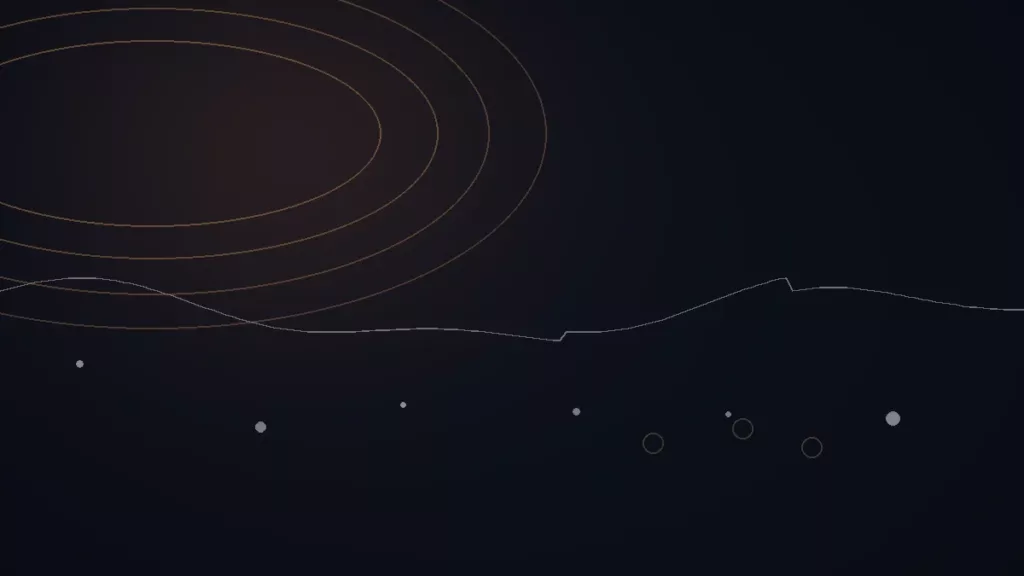 Soundplate avis — illustration abstraite : arcs cuivrés, réseau de points et trajectoire de diffusion.