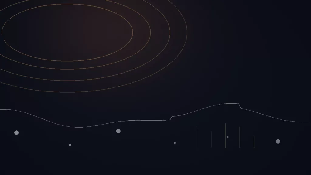 ONErpm avis — illustration abstraite : arcs cuivrés, trajectoire de diffusion et repères reliés.