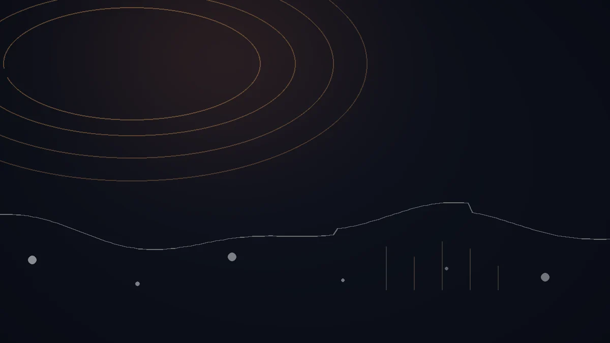 ONErpm avis — illustration abstraite : arcs cuivrés, trajectoire de diffusion et repères reliés.