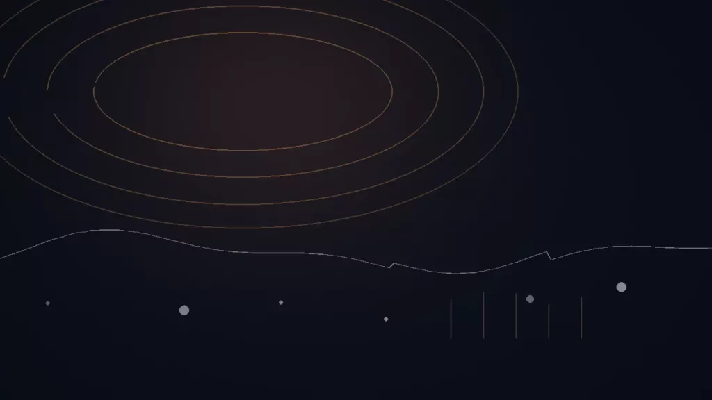 Songstats avis — illustration abstraite : arcs cuivrés, courbe de données et points de mesure.