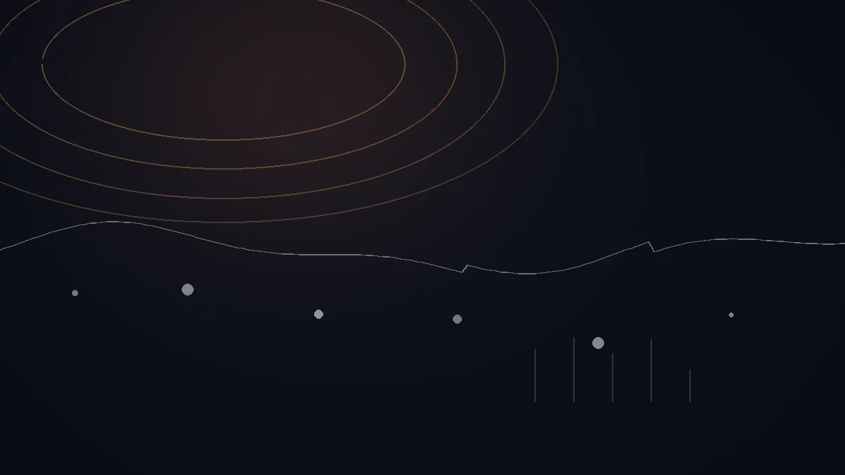 Spotontrack avis — illustration abstraite : arcs cuivrés, courbe de données et points de mesure.
