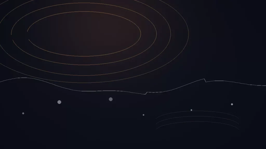 Udio avis — illustration abstraite : arcs cuivrés, ondes sonores et points de traitement.