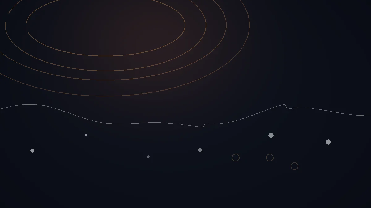 IndieMono avis — illustration abstraite : arcs cuivrés, réseau de points et trajectoire de diffusion.