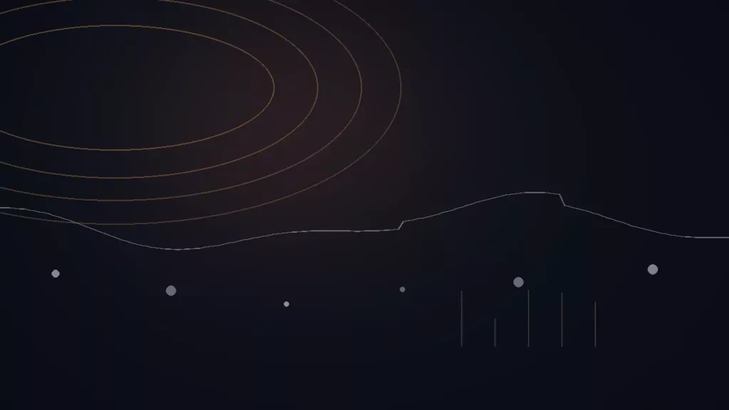 Radiomonitor avis — illustration abstraite : arcs cuivrés, courbe de données et points de mesure.