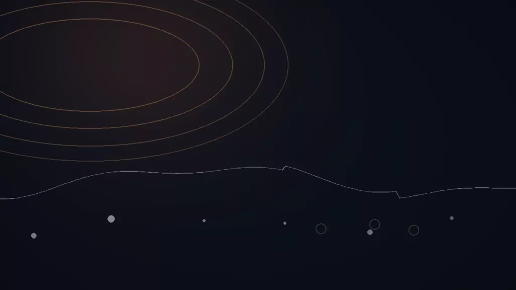 Illustration abstraite de l’avis Cyber PR Music : arcs cuivrés, trajectoire de campagne et points de contact.